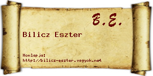 Bilicz Eszter névjegykártya